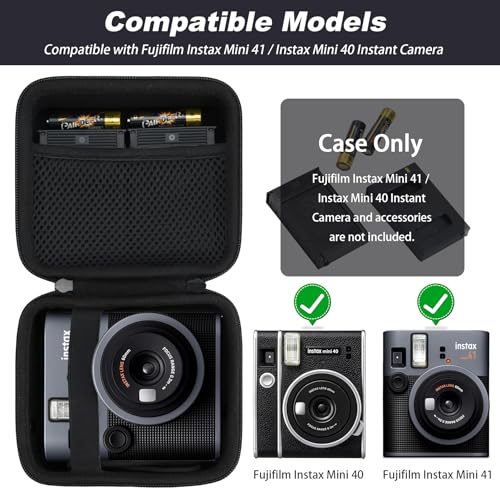 khanka Case for Fujifilm Instax mini 41/mini 40 Instant Camera,Hard Travel Case Compatible with Fujifilm Instant Camera Mini 41(Black). - Image 2