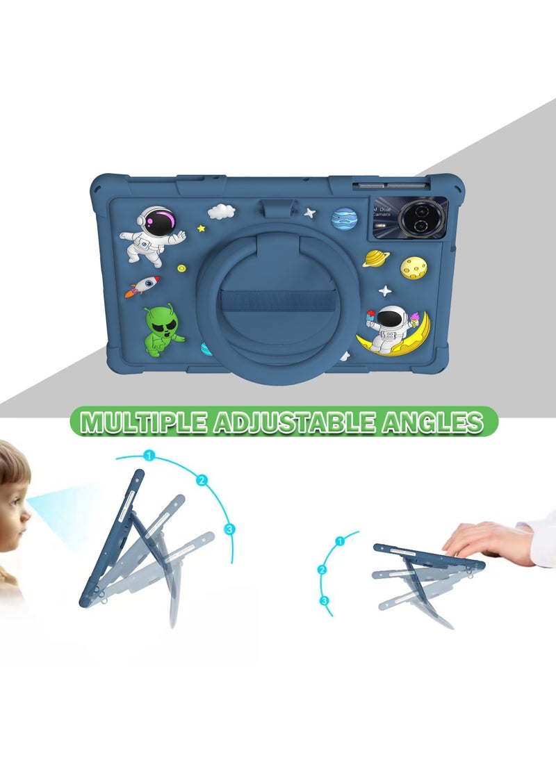 general Compatible Teclast P50-11 Case, Rugged Protective EVA Silicone Child Protector, Shock Resistant Foldable 360 Degree Rotatable Stand Handle - Image 3