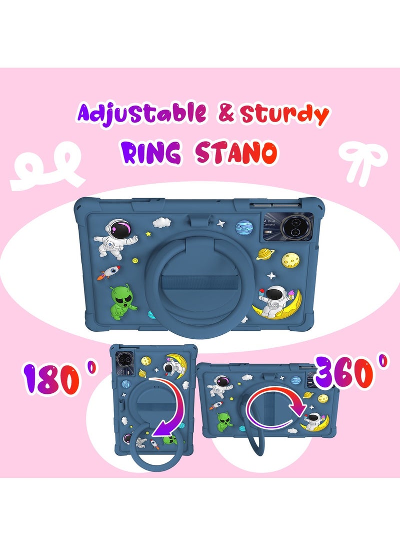 general Compatible Teclast P50-11 Case, Rugged Protective EVA Silicone Child Protector, Shock Resistant Foldable 360 Degree Rotatable Stand Handle - Image 2