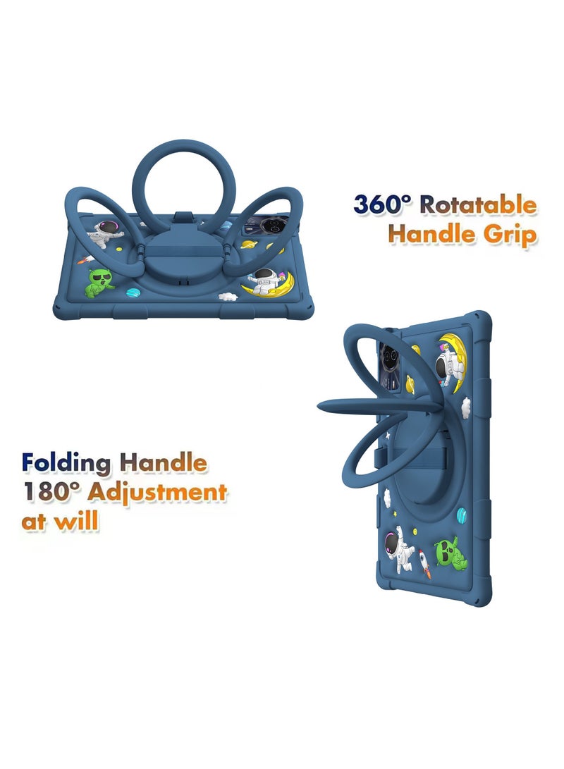 general Compatible Teclast P50-11 Case, Rugged Protective EVA Silicone Child Protector, Shock Resistant Foldable 360 Degree Rotatable Stand Handle - Image 4