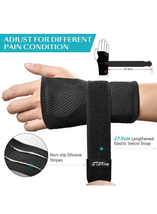 FDTY دعامة المعصم للنفق الرسغي، دعامة معصم قابلة للتعديل مع جبائر لليد اليمنى، دعامة يدوية قابلة للإزالة وجبيرة معدنية للمساعدة على النوم ليلاً وتخفيف آلام المعصم - Image 3