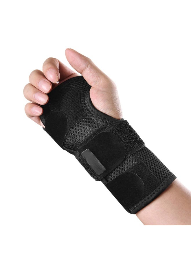 FDTY دعامة المعصم للنفق الرسغي، دعامة معصم قابلة للتعديل مع جبائر لليد اليمنى، دعامة يدوية قابلة للإزالة وجبيرة معدنية للمساعدة على النوم ليلاً وتخفيف آلام المعصم - Image 1