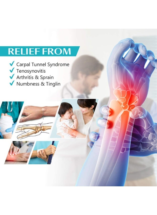 FDTY دعامة المعصم للنفق الرسغي، دعامة معصم قابلة للتعديل مع جبائر لليد اليمنى، دعامة يدوية قابلة للإزالة وجبيرة معدنية للمساعدة على النوم ليلاً وتخفيف آلام المعصم - Image 5