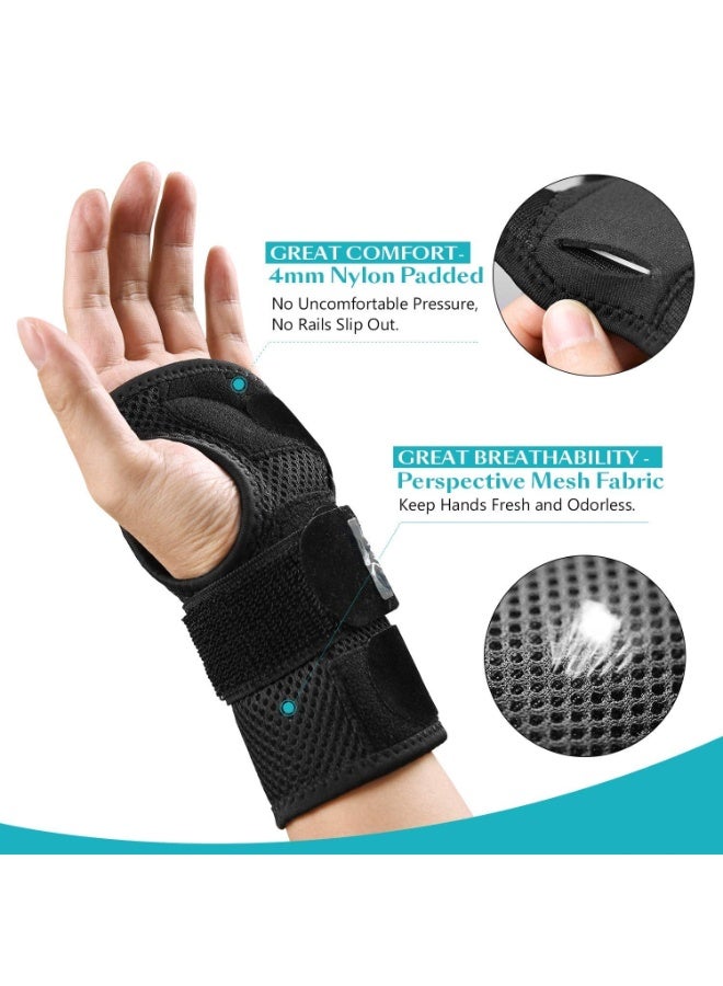 FDTY دعامة المعصم للنفق الرسغي، دعامة معصم قابلة للتعديل مع جبائر لليد اليمنى، دعامة يدوية قابلة للإزالة وجبيرة معدنية للمساعدة على النوم ليلاً وتخفيف آلام المعصم - Image 4