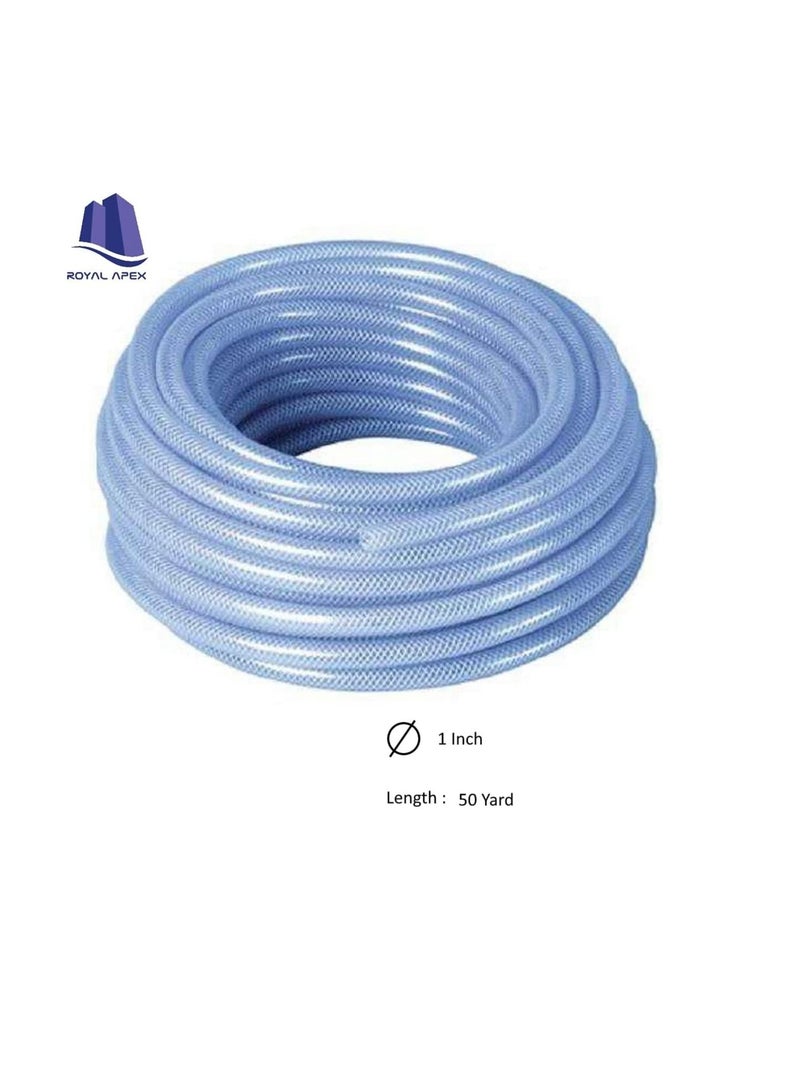 Generic High Pressure Braided Clear Flexible PVC Tubing Heavy Duty UV Chemical Resistant Vinyl Hose Water Oil (50 Yrad, 1 Inch)  - Image 2