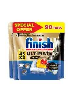 Finish Powerball Ultimate Plus Lemon Fragrance Dishwasher Detergent 45 Tablets  - Image 1