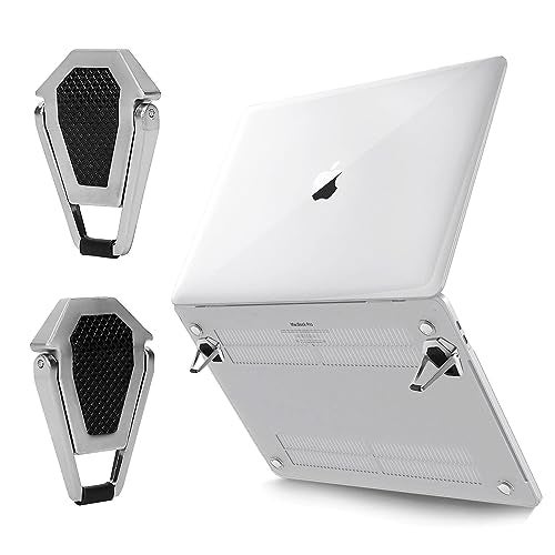 CERLINK Portable Invisible Laptop Riser Stand | Mini Aluminum Cooling Pad, Lightweight Laptop Desk Stand for MacBook, Lenovo, Dell, HP & Other Laptops (Silver) - Image 1
