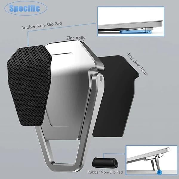 CERLINK Portable Invisible Laptop Riser Stand | Mini Aluminum Cooling Pad, Lightweight Laptop Desk Stand for MacBook, Lenovo, Dell, HP & Other Laptops (Silver) - Image 5