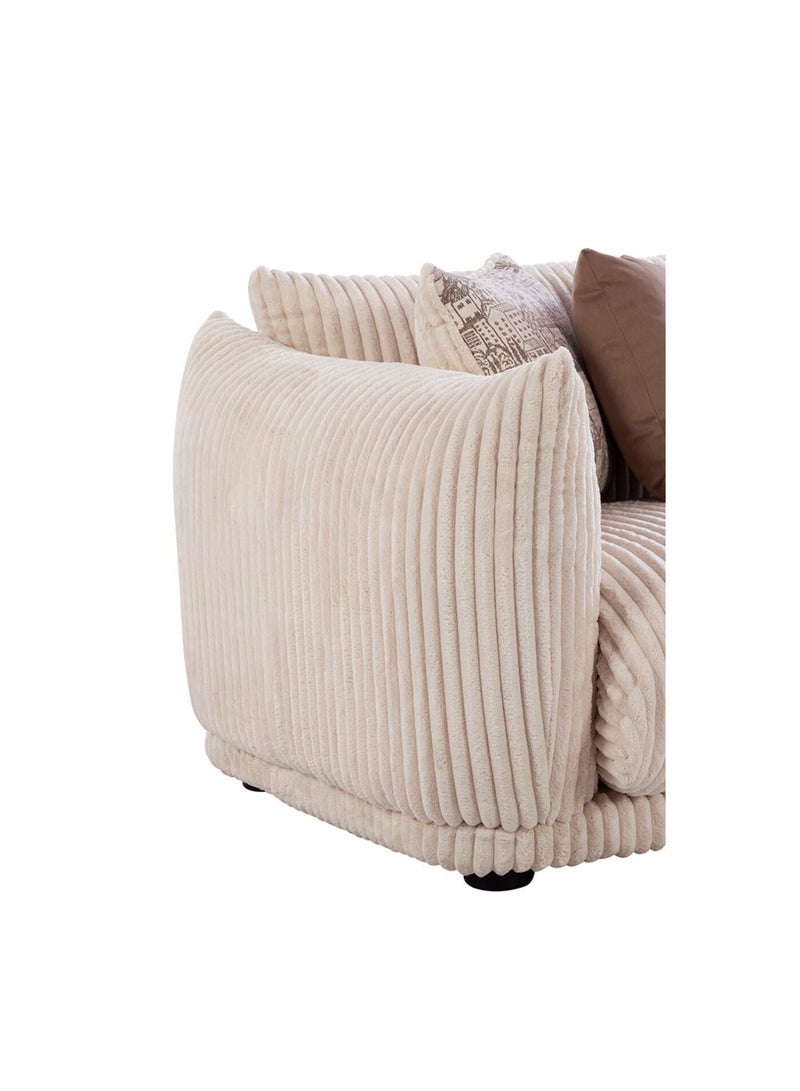 DANUBE HOME York 3 Seater Fabric Sofa 3 Seater Sofa | Modern Design Three Seat Sofas | Comfortable Living Room Furniture L279.5xW96xH75cm - Beige  - Image 4