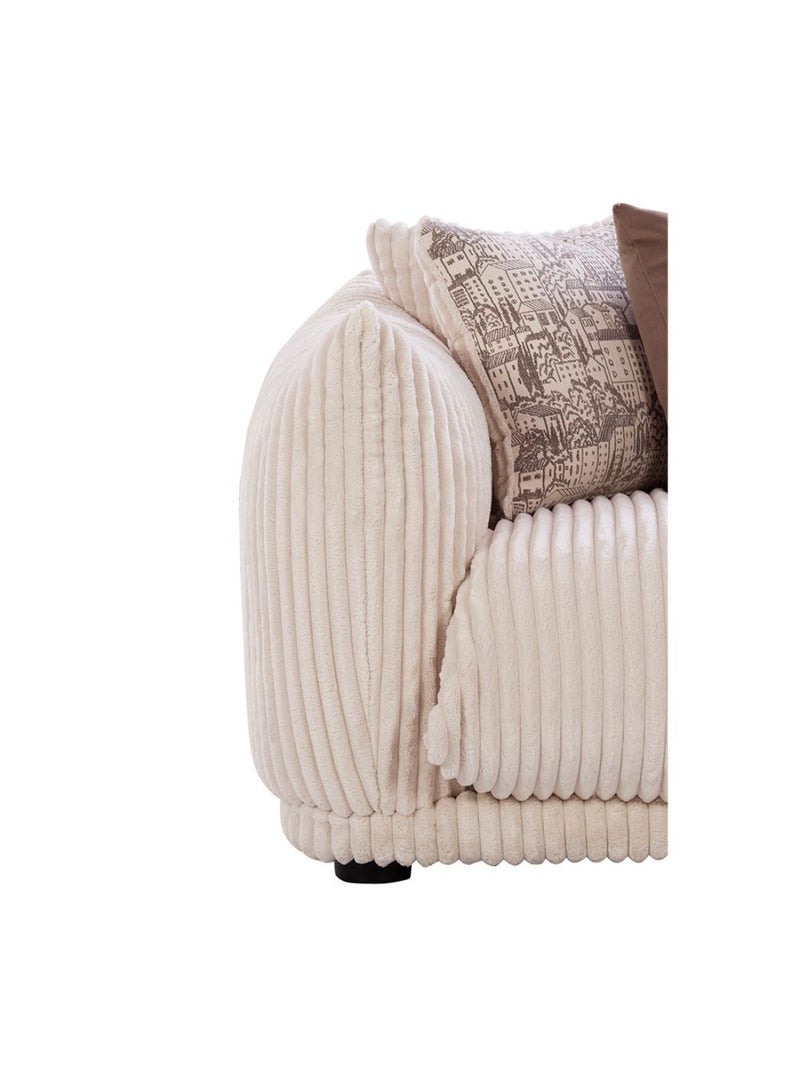DANUBE HOME York 3 Seater Fabric Sofa 3 Seater Sofa | Modern Design Three Seat Sofas | Comfortable Living Room Furniture L279.5xW96xH75cm - Beige  - Image 3