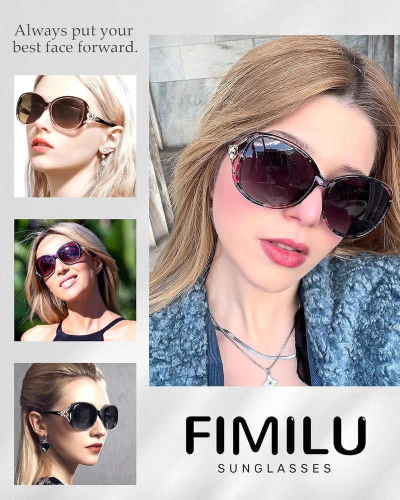 FIMILU Sunglasses for Women Trendy Polarized Sunglasses Oversized Big Sun Glasses Ladies Shades UV Protection | Fits Over Glasses ≤5.4"x1.65". Side Shields Block Sun & Wind. Weighs Only 1.1 oz—Light enough for All-day Comfortable Driving - Image 2