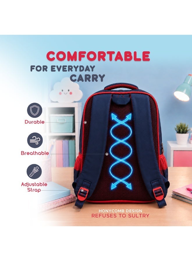 Red Edupack 14 Inch Kids School Backpack | Lightweight Durable School Bag for Boys & Girls | Spacious Multi-Compartment Travel Backpack for School & Daily Use - Image 3