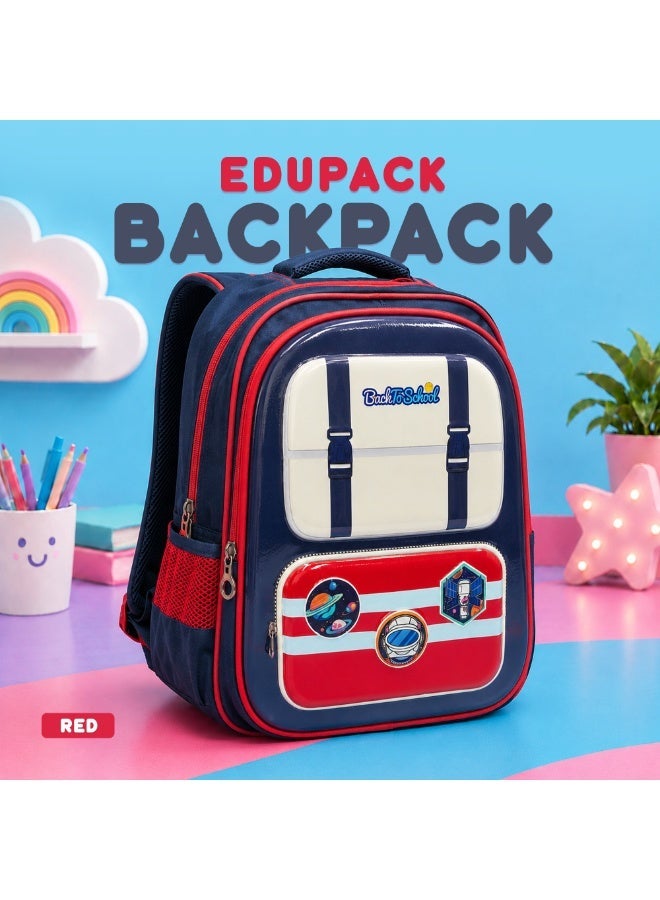 Red Edupack 14 Inch Kids School Backpack | Lightweight Durable School Bag for Boys & Girls | Spacious Multi-Compartment Travel Backpack for School & Daily Use - Image 5