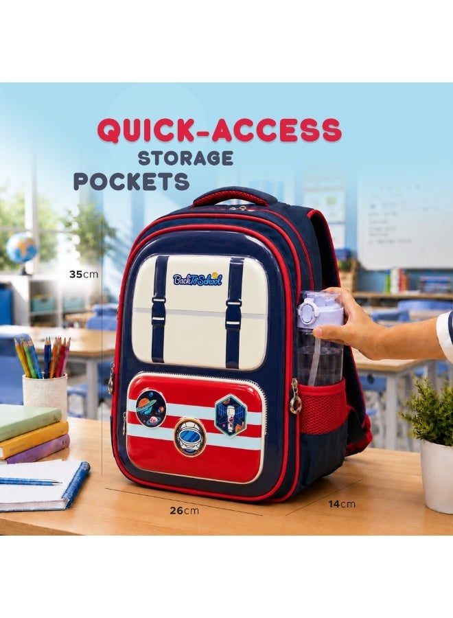 Red Edupack 14 Inch Kids School Backpack | Lightweight Durable School Bag for Boys & Girls | Spacious Multi-Compartment Travel Backpack for School & Daily Use - Image 2