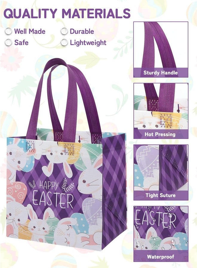 DECEED 16Pcs Easter Hunt Bags Easter Bag with Handle Bunny Egg Tote Bags for Gifts Wrapping Egg Hunt Game Party Supplies - Image 5