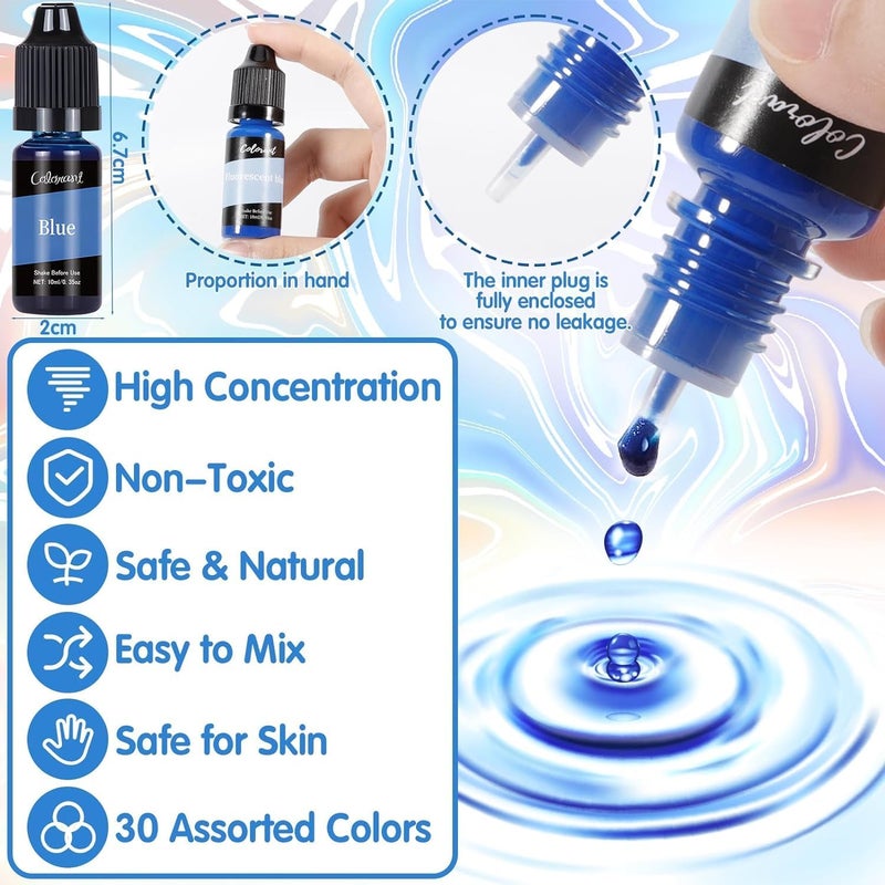 LEROKAS Candle Wax Color Set, 30 Colors Candle Color for Candle Making, Candle Wax High Concentrated Liquid Candle Colors for Beeswax, Gel Wax, Soy Wax, Paraffin Wax - 10ml Each - Image 3