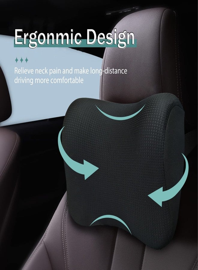 SPRFUFLY Super Fit Car Headrest Pillow, Car Pillow for Driving with Adjustable Strap, 100% Memory Foam Neck Pillow, Breathable Removable Cover & Ergonomic Design - Softness Travel Car Neck Pillow(Black, 1Pc) - Image 4