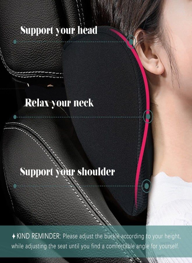 SPRFUFLY Super Fit Car Headrest Pillow, Car Pillow for Driving with Adjustable Strap, 100% Memory Foam Neck Pillow, Breathable Removable Cover & Ergonomic Design - Softness Travel Car Neck Pillow(Black, 1Pc) - Image 5