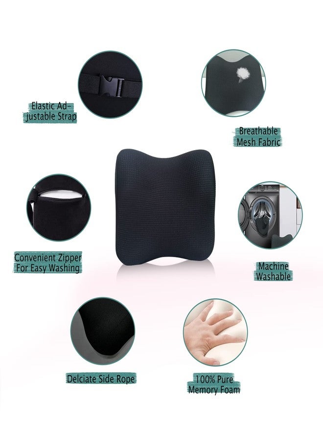SPRFUFLY Super Fit Car Headrest Pillow, Car Pillow for Driving with Adjustable Strap, 100% Memory Foam Neck Pillow, Breathable Removable Cover & Ergonomic Design - Softness Travel Car Neck Pillow(Black, 1Pc) - Image 3