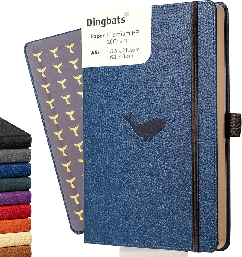Dingbats* Notebooks دفتر دينغباتس A5+ الحياة البرية حوت أزرق - منقطة - Image 1