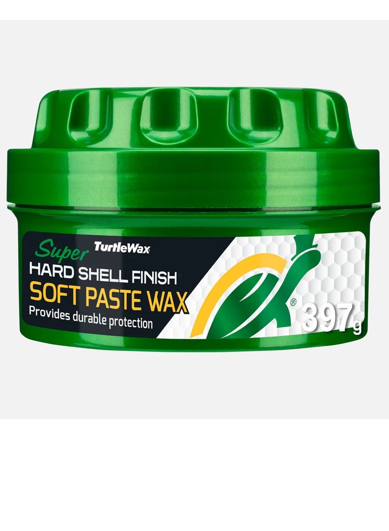 TurtleWax Carnauba Car Wax Paste 397g Hard Shell Finish Soft Paste Wax for Car Polish Scratch Removal Shine Protection Water Repellent Gloss Enhancer Paint Sealant Applicator Sponge Microfiber Cloth Included for All Vehicle Paint Care Long Lasting Shield - Image 2