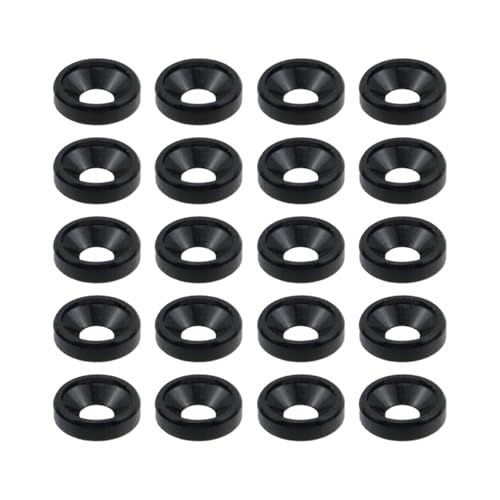 Dahszhi M3 20Pcs Finishing Countersunk Washers, Anodized Aluminum Alloy, Head Washers Gaskets Cup Shim,Black - Image 5