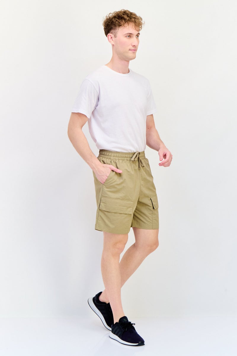 PUMA Men Relaxed Fit Embroidered Logo Outdoor Shorts, Khaki  - Image 4