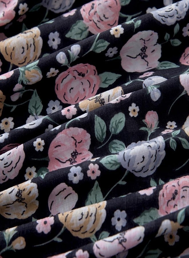 NATURETY Bedding Fitted Sheet with Deep Pocket,Colorful Floral Printed Fabric Bed Sheets(Black Flower,Twin) - Image 5