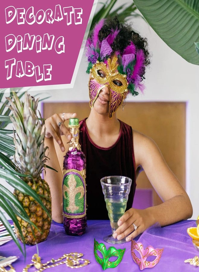 Vinsot 24 Pcs Colorful Mini Masks Masquerade Small Mardi Gras Mask Cake Toppers Decorative Venetian Centerpiece for Cupcake Carnival Decor - Image 5