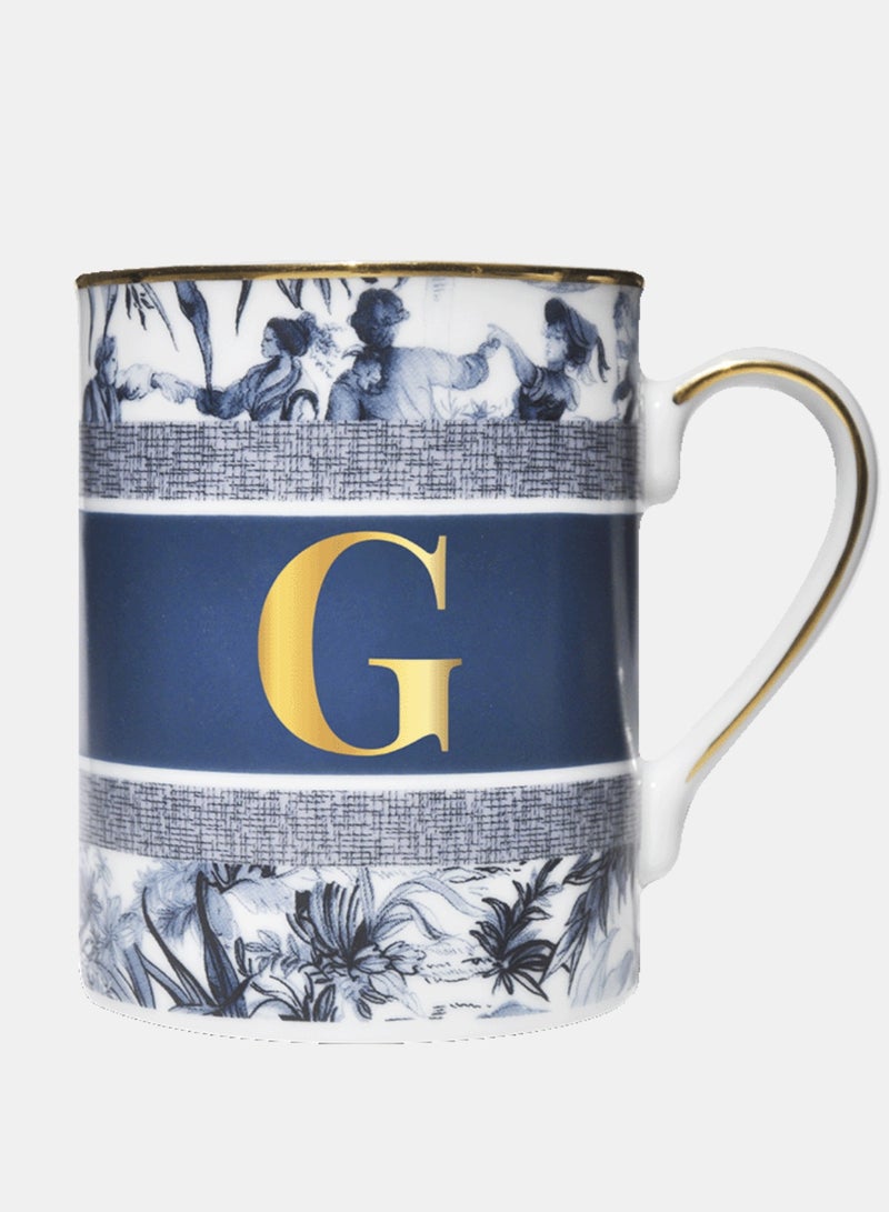 Baci milano Porcelain Coffee Mug - Letter G (10.5 cm), Alphabet Mug with Gold Trim, Customized Mug for Coffee or Tea, Versailles-Inspired Design, Gifts for Women (Incl Gift Box) - Image 1
