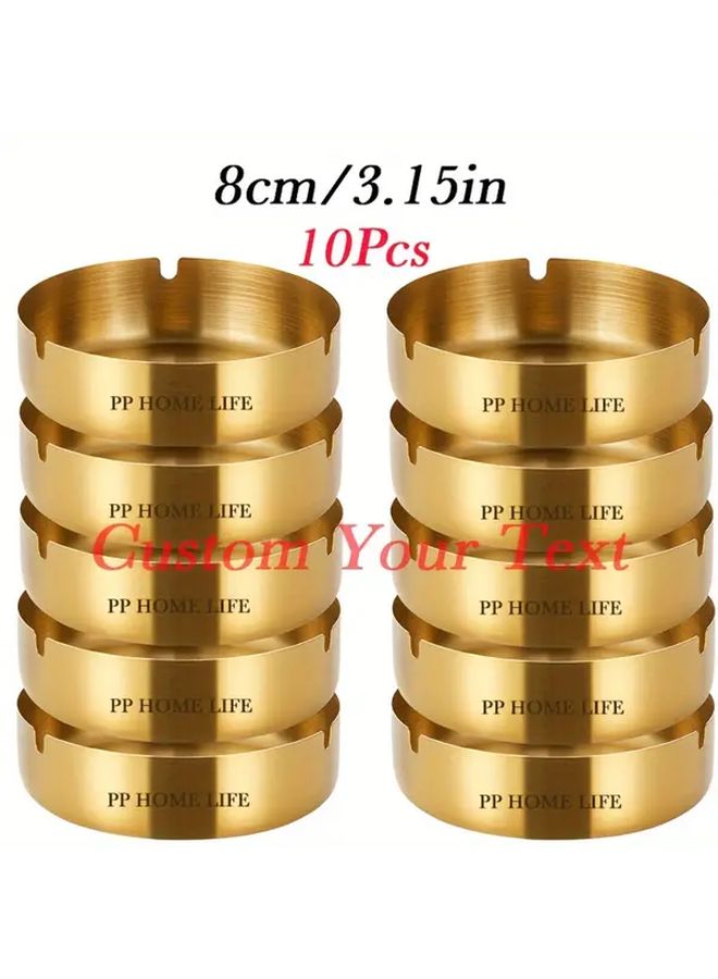 4 Silvery Minimalist Stainless Steel Ashtray 3 Slot Windproof Heat Resistant Indoor Outdoor - Image 3