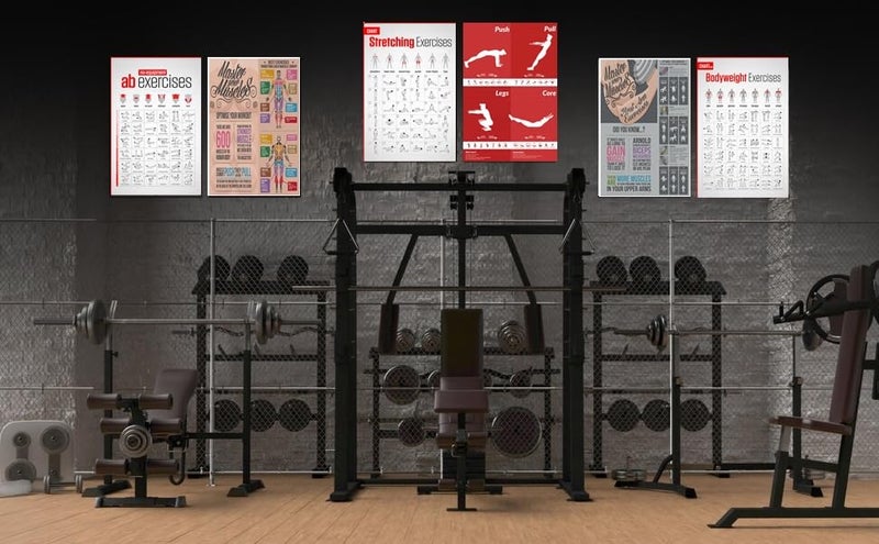 PIXELARTZ Paper Wall Poster Motivational Workout & Exercises Illustrations Bodybuilding Gym Posters HD Quality Posters for Home,Office,Room Wall Multicolor 12x18 inches (Pack of 6 posters) (03,Large) - Image 2