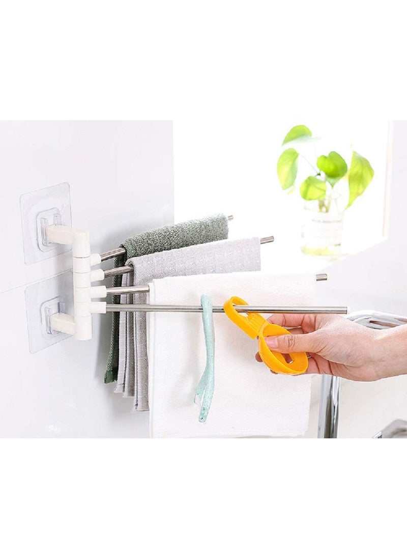 Agirlvct - AGIRLVCT Stainless Steel 4 Bar Towel Rack for Bathroom |Towel Holder for Kitchen |Towel Hanger Stand for Wash Basin - Image 1