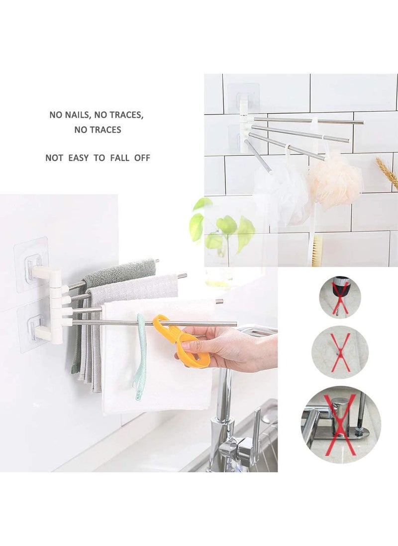 Agirlvct - AGIRLVCT Stainless Steel 4 Bar Towel Rack for Bathroom |Towel Holder for Kitchen |Towel Hanger Stand for Wash Basin - Image 1
