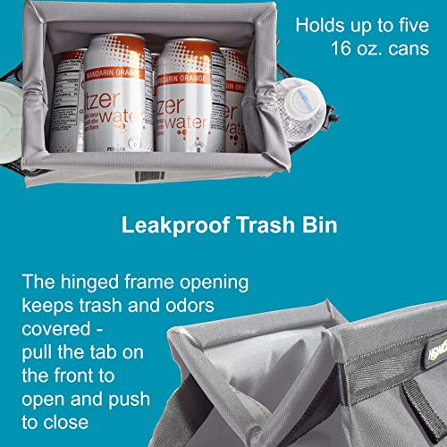 High Road Car Back Seat Trash Bag with Tissue Holder and Cup Holder Pockets - Holds Full Size Tissue Box - 2 Gal Covered Car Trash Can - Image 5