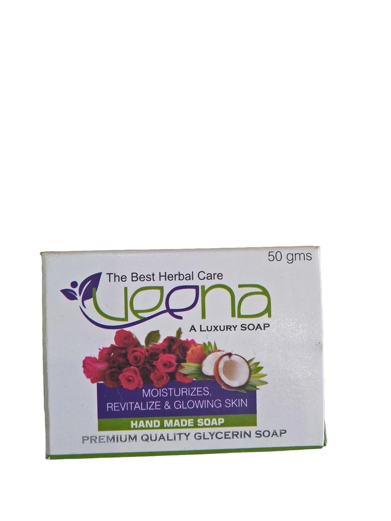 VEENA LUXURY ROSE Hand Made Soap 100g x 4pc - Image 3