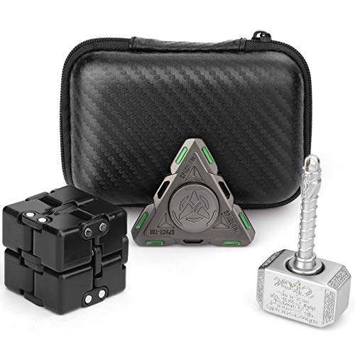 Anzmtosn Handheld Mini Fidget Toy Set FidgetInfinity CubeFidget CubeGlow in The Dark Fidget Spinner Stress and Anxiety Relief Stuffer Gift for Teen Kids Adults with - Image 1