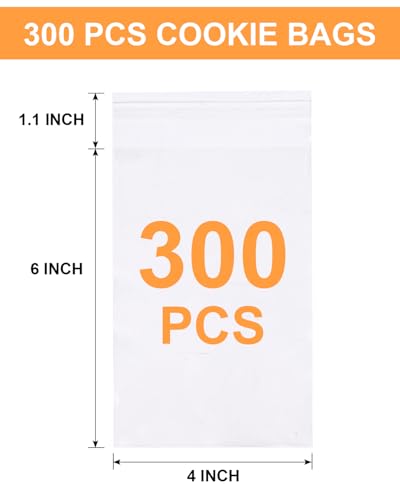 Naiircool 300 Pcs Self Adhesive Cookie Bags, 4x6 Inches Self Sealing Cellophane Bags, Clear Resealable Cellophane Bag for Packaging, Cookies, Gifts, Candy, Food - Image 2