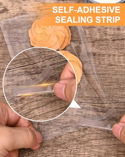Naiircool 300 Pcs Self Adhesive Cookie Bags, 4x6 Inches Self Sealing Cellophane Bags, Clear Resealable Cellophane Bag for Packaging, Cookies, Gifts, Candy, Food - Image 3