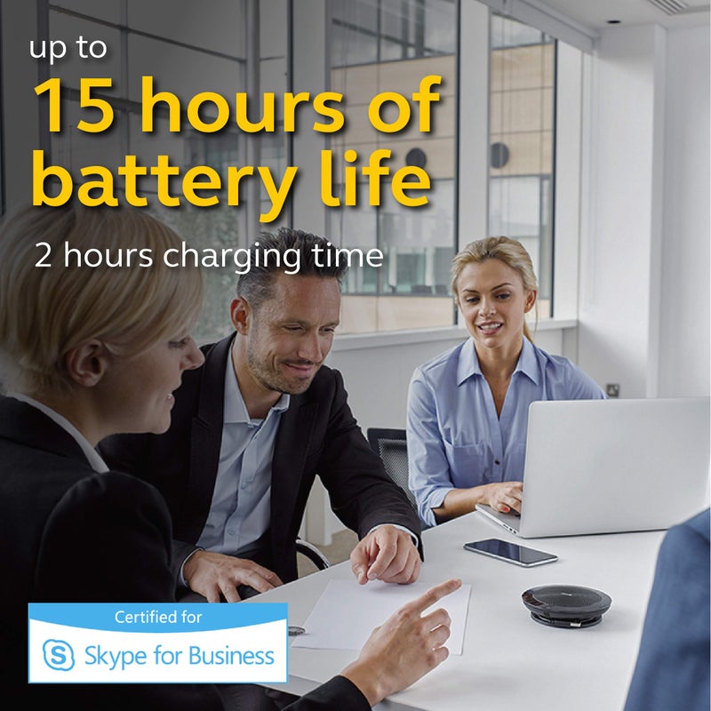 Jabra Speak 510 MS Wireless Bluetooth Speakerphone with Link 370 USB Adapter - Black - Image 2