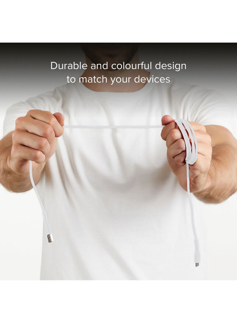 SBS كابل بيانات السفر USB 2.0 إلى Type C للهواتف الذكية، طول 1.5 متر، اللون الأبيض مناسب لأجهزة Apple وSamsung وHuawei وXiaomi وLG وغيرها. - Image 5