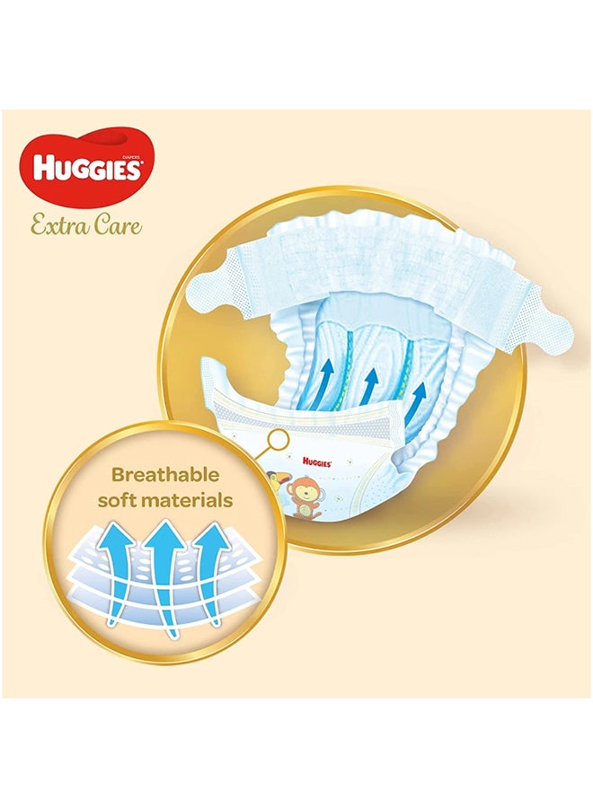HUGGIES Extra Care Diapers Newborn Size 2 (4-6kg) 64 Diapers - Image 4
