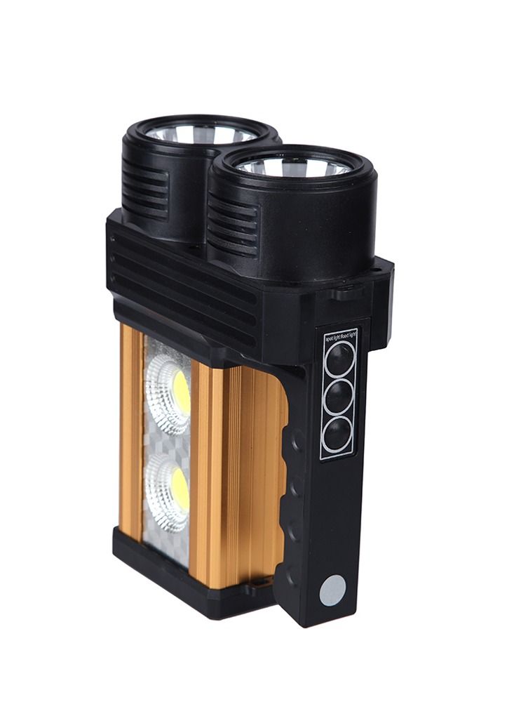 Crony AT-298 solar power system Flashlight Led Lamp Rechargeable Emergency 10w 200 Meters USB White Yellow Light - Image 2