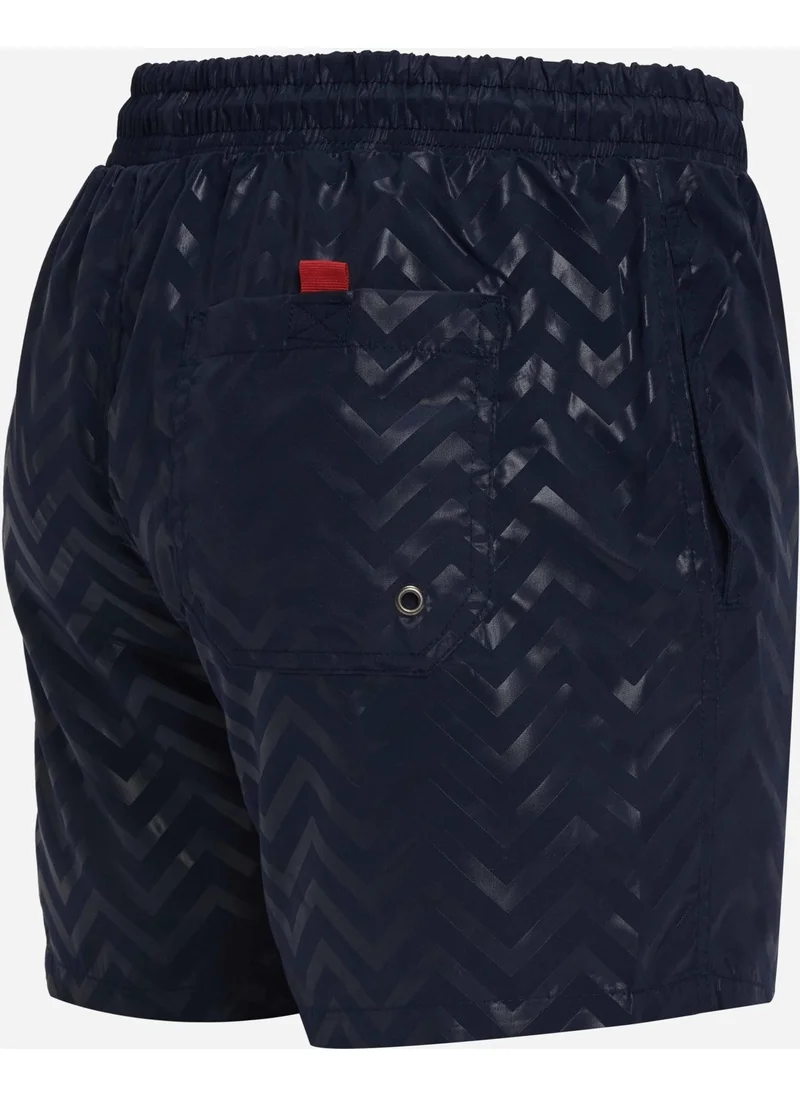 تودورس Men's Standard Fit Quick Dry Patterned Indigo Swimsuit Swim Shorts