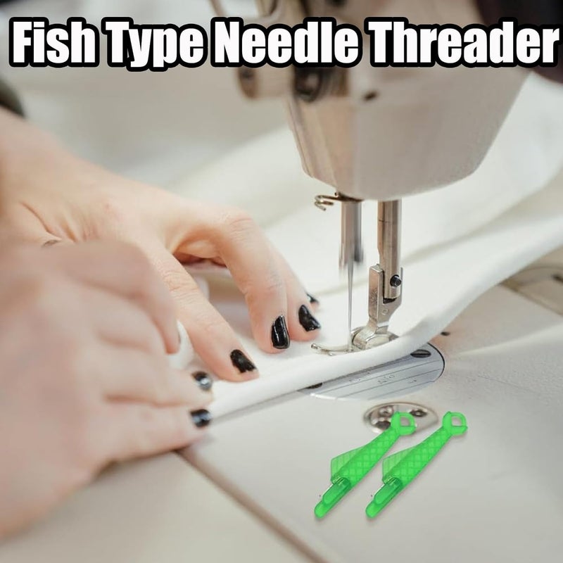 OTXKXBLP 10 Pcs Fish Mouth Sewing Machine Needle Threader,2024 New Upgraded Automatic Sewing Needle Threader,Simple Needle Threader Tool,Quick Sewing Machine Cycle Simple Needle Threader Tool (Green) - Image 4