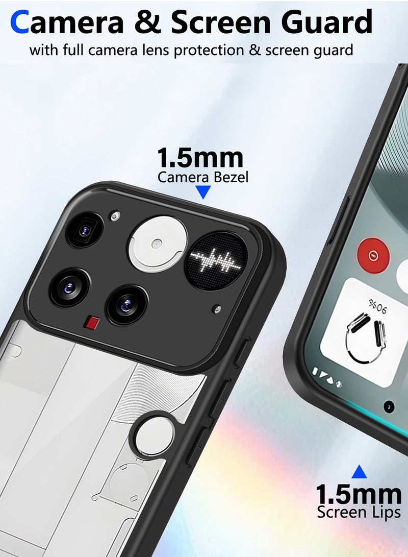 Wtech Nothing Phone (3) 5G 2025 Hybrid TPU Silicone with Raised Camera Slim Armour Case Cover (MCAPSA) - Clear/Black - Image 2
