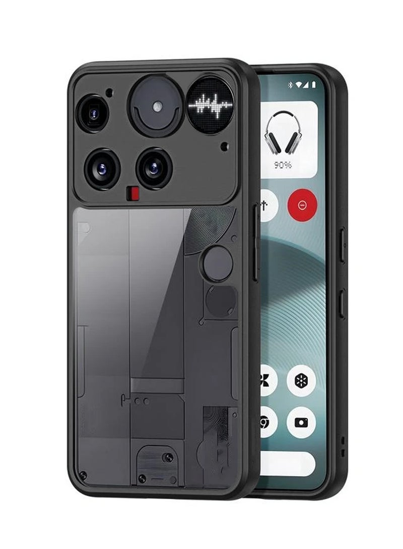 Wtech Nothing Phone (3) 5G 2025 Hybrid TPU Silicone with Raised Camera Slim Armour Case Cover (MCAPSA) - Clear/Black - Image 1