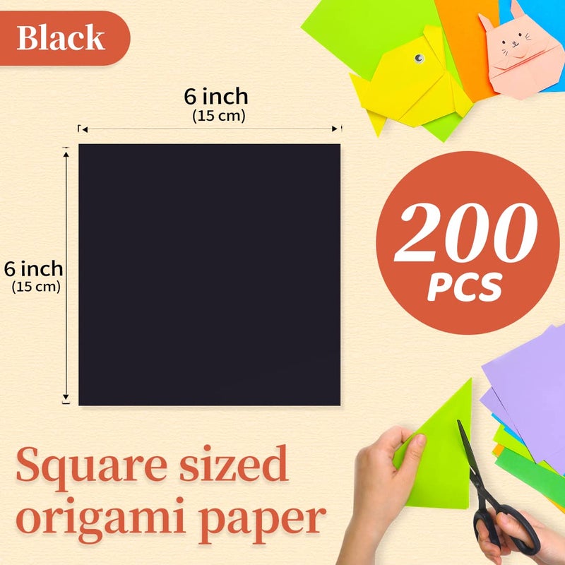 IOOLEEM Origami Paper, 200 Sheets, Red Origami Paper, 6 Inch Square, Double Sided Colored paper. - Image 2
