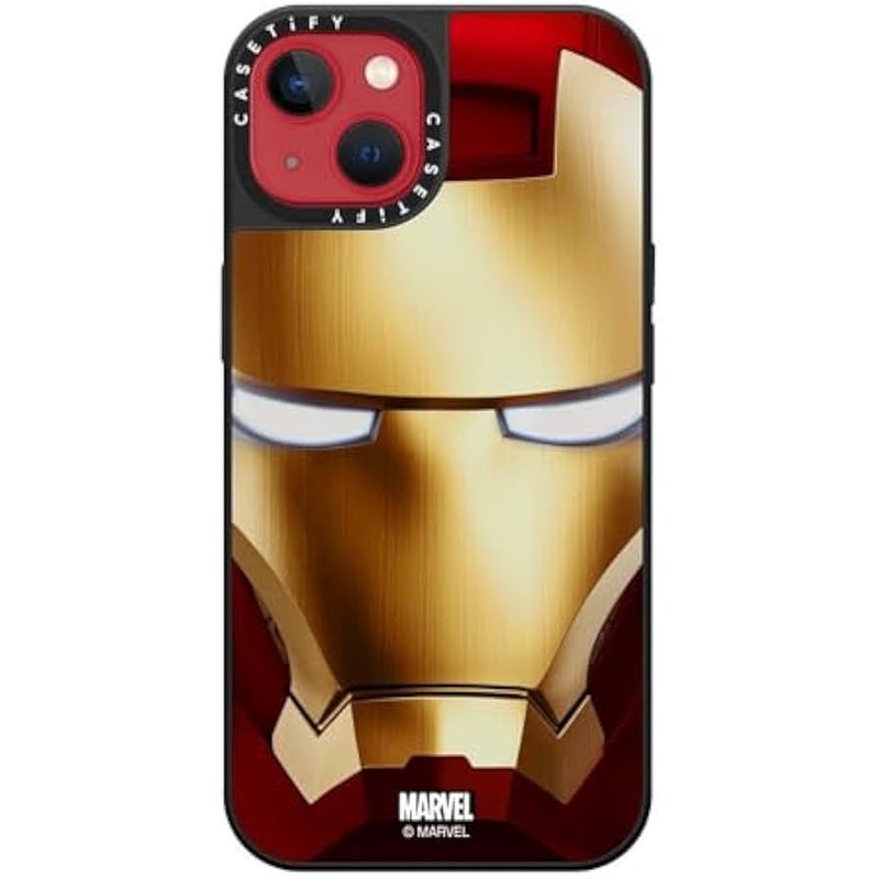 Casetify Mirror iPhone 13 Case 【Iron Man Co-Lab/Reflective / 4.9ft Drop Protection/Compatible with Magsafe】 - Iron Man Hero Mask - Silver on Black - Image 5