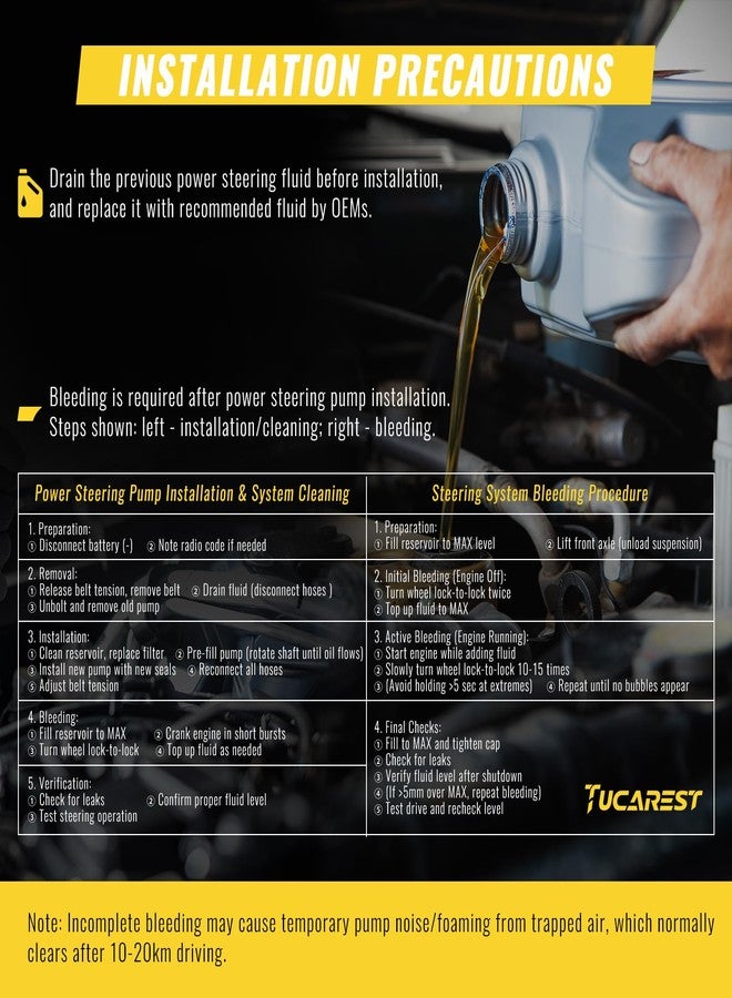 TUCAREST Power Steering Pump 96-5931 w/Pulley Fit For 95-04 To-yota Avalon, 95-06 Camry, 98-03 Sienna Solara /97-01 Le-xus ES300, 04-06 RX330 [OE# 4432007012 4432033111 4432033150 21-5931] - Image 4